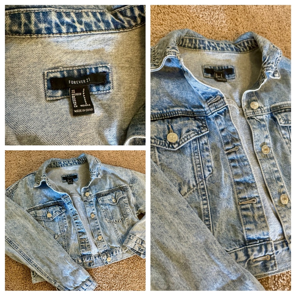 Cropped denim jacket - small